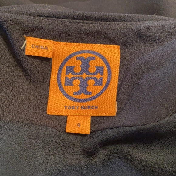 Tory Burch navy silk top - Picture 3 of 5